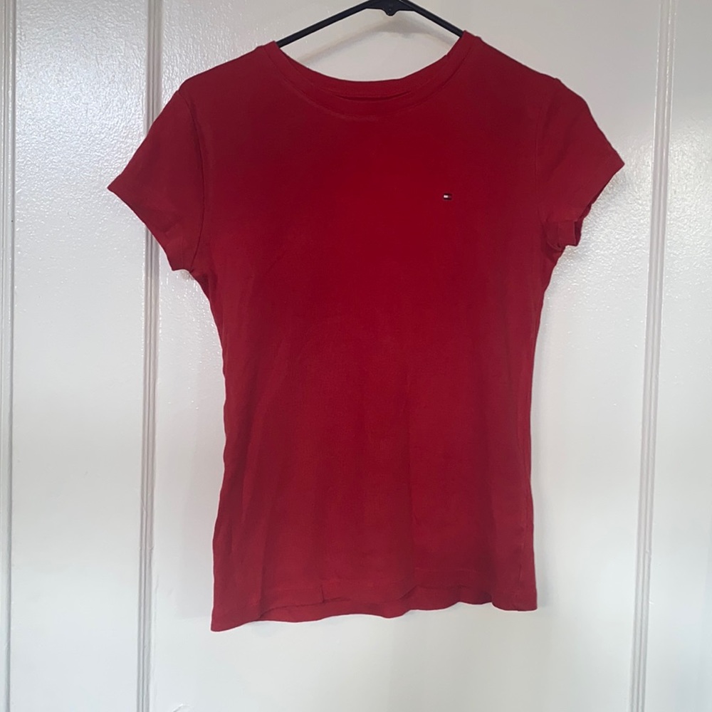 Authentic red Tommy Hilfiger crewneck shirt